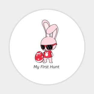 Pink Easter Bunny My First Hunt Egg Magnet